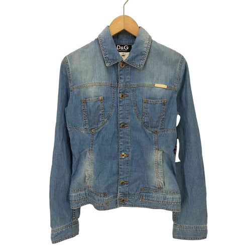 ディーアンドジードルチェアンドガッバーナ D&G DOLCE&GABBANA トルコ製 デニムジャケット Y2K レディース JPN:XS